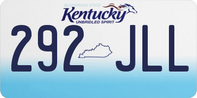 KY license plate 292JLL