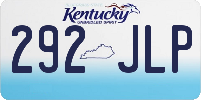 KY license plate 292JLP