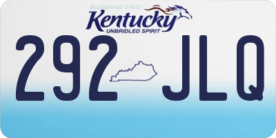 KY license plate 292JLQ