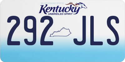 KY license plate 292JLS