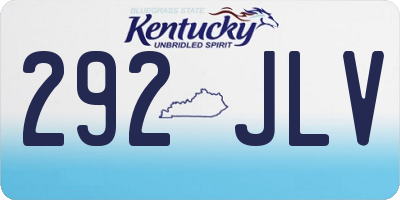 KY license plate 292JLV