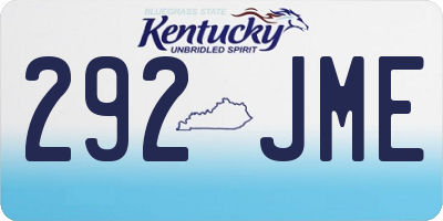 KY license plate 292JME