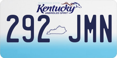 KY license plate 292JMN