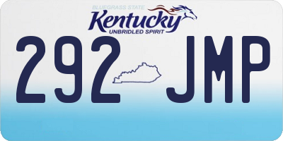 KY license plate 292JMP