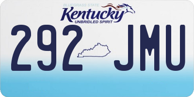 KY license plate 292JMU