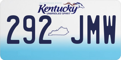 KY license plate 292JMW