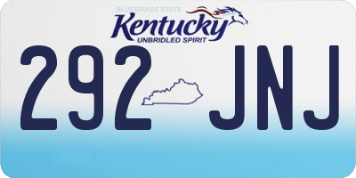 KY license plate 292JNJ