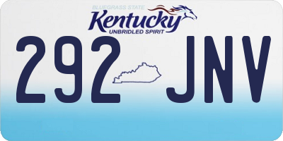 KY license plate 292JNV