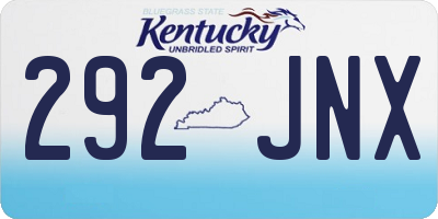 KY license plate 292JNX