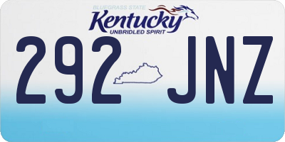 KY license plate 292JNZ