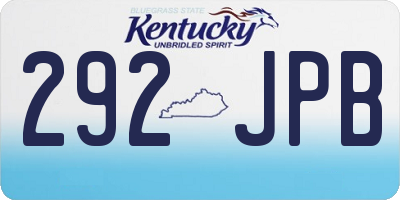 KY license plate 292JPB