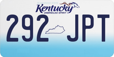 KY license plate 292JPT