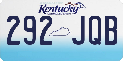 KY license plate 292JQB