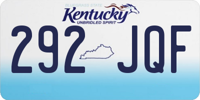 KY license plate 292JQF