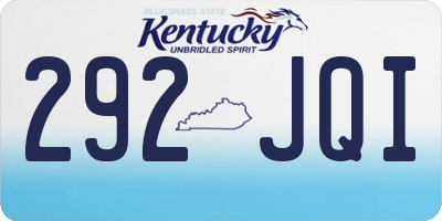 KY license plate 292JQI