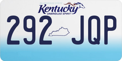 KY license plate 292JQP