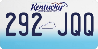KY license plate 292JQQ