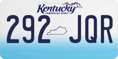 KY license plate 292JQR