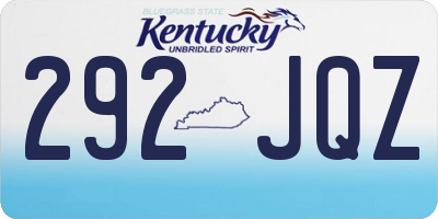 KY license plate 292JQZ