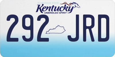 KY license plate 292JRD