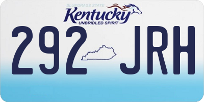KY license plate 292JRH