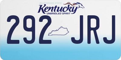 KY license plate 292JRJ