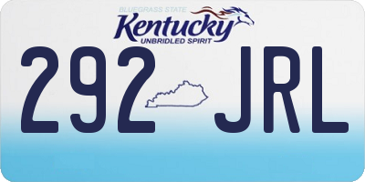 KY license plate 292JRL