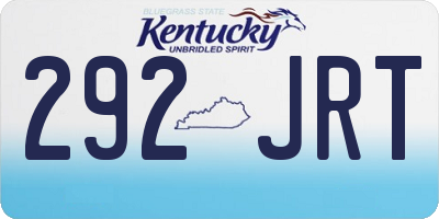 KY license plate 292JRT
