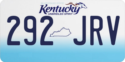KY license plate 292JRV