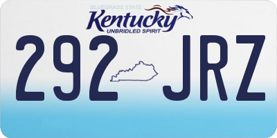 KY license plate 292JRZ