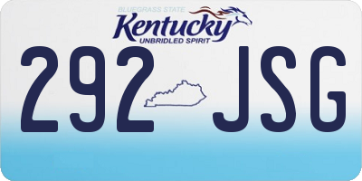 KY license plate 292JSG