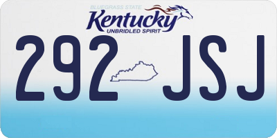KY license plate 292JSJ