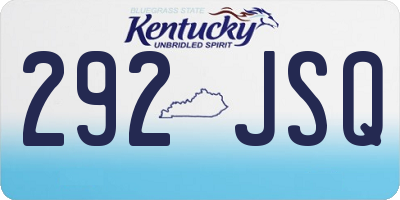 KY license plate 292JSQ