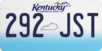 KY license plate 292JST