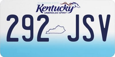 KY license plate 292JSV