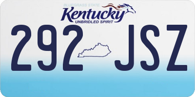KY license plate 292JSZ