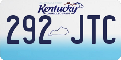KY license plate 292JTC