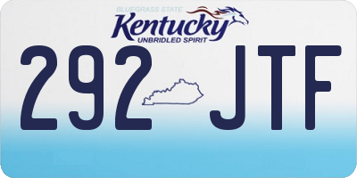 KY license plate 292JTF
