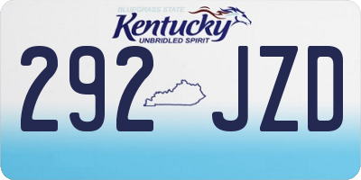 KY license plate 292JZD