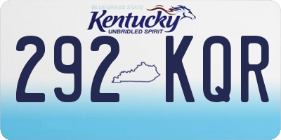 KY license plate 292KQR