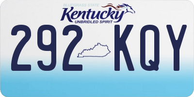 KY license plate 292KQY
