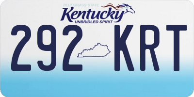 KY license plate 292KRT