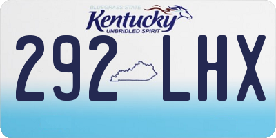 KY license plate 292LHX