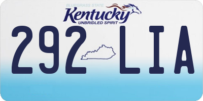 KY license plate 292LIA