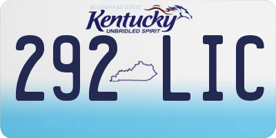 KY license plate 292LIC