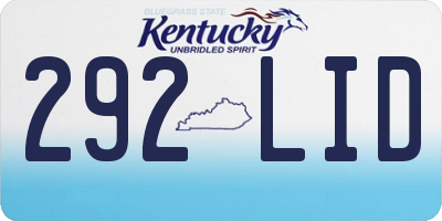KY license plate 292LID