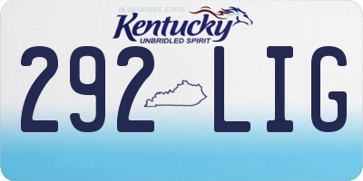 KY license plate 292LIG