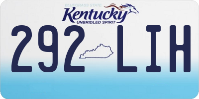 KY license plate 292LIH