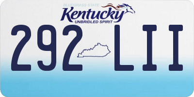 KY license plate 292LII