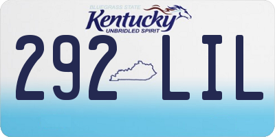 KY license plate 292LIL